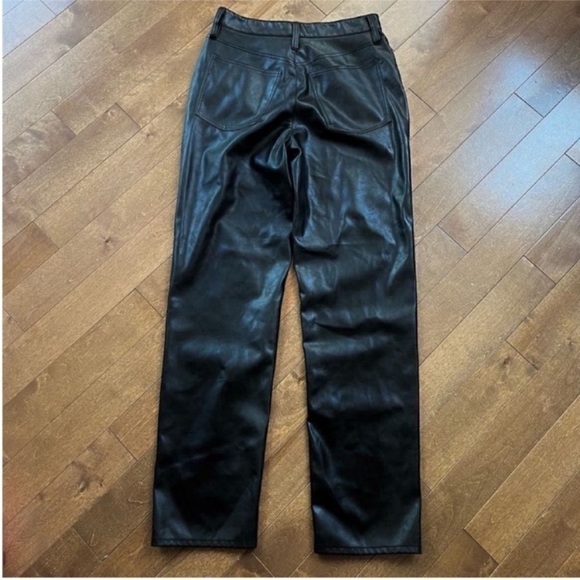 Madewell Straight Leg Faux Leather Pants 31” Inseam - Picture 3 of 4